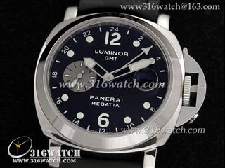 高仿沛纳海PANERAI手表 Luminor Automatic GMT系列 PAM156 黑色表盘 黑色橡胶表带 亚洲7750自动机芯 完美复制1:1H版 PM0069