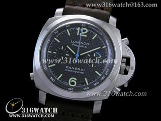 高仿沛纳海PANERAI手表 Luminor Flyback Chrono系列 PAM286 蓝色大秒针 核桃色牛犊皮带 计时7750自动机芯 复制1:1 H版 PM0095