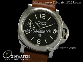 高仿沛纳海PANERAI手表 Luminor Marina系列 PAM318 超强夜光 棕色皮带 亚洲海欧6497机芯 终级1:1 NOOB版 PM0100