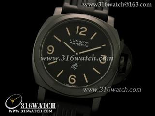 高仿沛纳海PANERAI手表 Luminor Base系列 PAM360M 黑色橡胶表带 海欧6497手动机芯 复制1:1 H版 PM0081