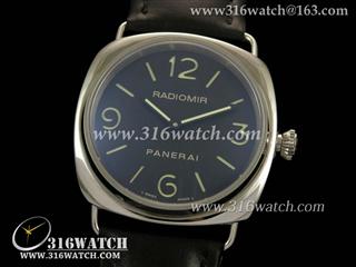 沛纳海PANERAI-Radiomir系列 PAM183 黑色表盘 黑色皮带 亚洲海欧6497机芯 高仿1:1沛纳海手表 PM0114