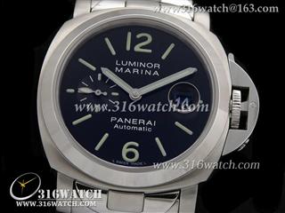 沛纳海PANERAI-Luminor Marina Automatic系列 PAM220 蓝色表盘 精钢表链 亚洲7750机芯 高仿1:1沛纳海手表 PM0105