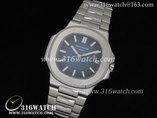 百达翡丽Patek Philippe-Nautilus系列 男士机械表 蓝色表盘 精钢表链 瑞士SW-200机芯 高仿1:1百达翡丽手 PP0011