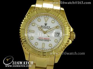 劳力士ROLEX-游艇名仕型系列 18 k黄金电镀表壳 白色表盘 瑞士ETA-2836机芯 最佳1:1版本 RL0232