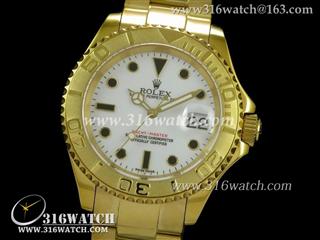 劳力士ROLEX-游艇名仕型系列 18 k黄金电镀表壳 白色表盘 瑞士ETA-2836机芯 最佳1:1版本 RL0235