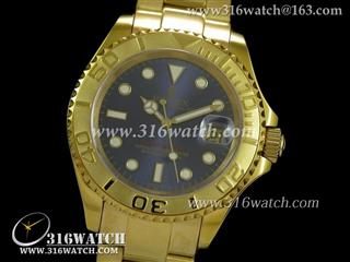劳力士ROLEX-游艇名仕型系列 18 k黄金电镀表壳 蓝色表盘 瑞士ETA-2836机芯 最佳1:1版本 RL0236