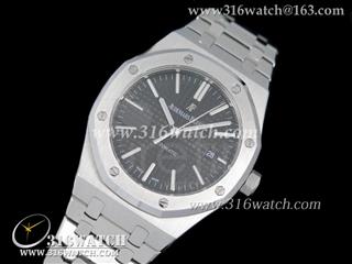 高仿1:1 爱彼AP-皇家橡树41mm系列 15400 1:1 最佳BP版本 黑色表盘 不锈钢表带 亚洲2824机心 AP0078
