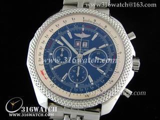 高仿百年灵Breitling-宾利系列 Bentley 6.75 20 不锈钢表壳 蓝色表盘 不锈钢表带 亚洲7750全自动上链机芯 N版 BL0027
