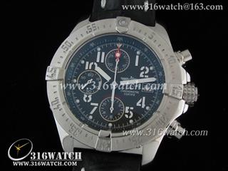 高仿百年灵Breitling-手表-复仇者系列 Avenger Skyland 不锈钢表壳 黑色表盘 计时 黑色鳄鱼压纹牛皮表带 亚洲7750全自动上链机芯 N版 BL0032
