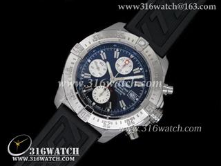 高仿百年灵Breitling 手表-超级复仇者 45MM 1:1 NOOB版本 黑面条丁表盘 黑色橡胶表带 BL0043