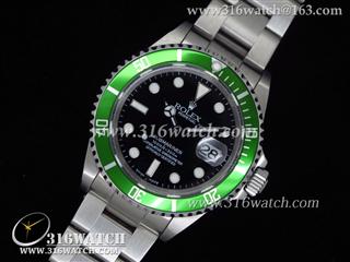 劳力士ROLEX-潜航者型系列 Submariner 16610 LV 绿水鬼 V2 最佳1：1版本 黑色表盘 瑞士SA3135机芯 RL0246
