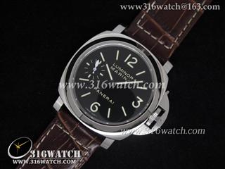 沛纳海PANERAI-Luminor Marina系列 PAM111 N 豁口版 最新顶级1:1 Noob版 棕色鳄鱼纹皮带 瑞士ETA-6497机芯 PM0142