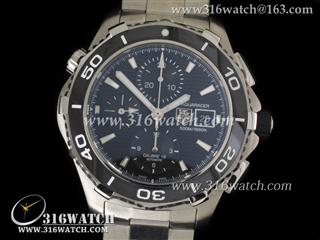 豪雅TAGHeuer 竞潜系列 500米男士计时腕表 1:1完美版本 陶瓷表圈 黑色条纹表盘 精钢表带 亚洲7750机芯 TAG0162