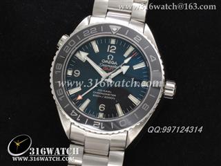 欧米茄OMEGA-海马系列 45MM 海洋宇宙 GMT双地时 黑色陶瓷圈口 黑色表盘 仿瑞士ETA-2836机芯 高仿1:1欧米茄手表 OMG0107