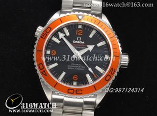 欧米茄OMEGA-海马系列 45MM 海洋宇宙 1:1 Noob 限量版 橙色边框 黑面橙字表盘 仿瑞士ETA-2836机芯 OMG0110