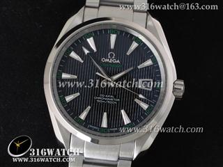 欧米茄Omage-Aqua Terra系列 150M 1:1最佳版 不锈钢表盘 黑色表盘 精钢表带 A8500自动机械表 OMG0113