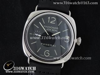高仿沛纳海PANERAI-Radiomir系列 PAM183 1:1 黑色表盘 黑色牛皮带 海欧手动上链6497机芯 最佳H版本 PM154