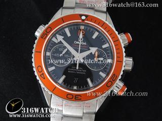 欧米茄OMEGA-海马系列 海马 不锈钢表壳 橙色表圈 黑色表盘 亚洲全自动9300机芯 1:1高仿欧米茄 OMG0119