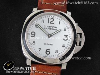1:1精仿沛纳海Luminor Marina 系列 PAM561 KW最佳版本 白色表盘 棕色牛皮表带 海鸥6497手上链P5000机芯 PM0157