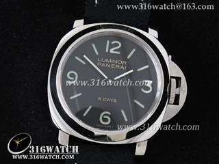 1:1精仿沛纳海Luminor Marina 系列 PAM560 KW最佳版本 黑色表盘 黑色牛皮表带 海鸥6497手上链P5000机芯 PM0159