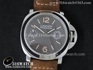 1:1精仿沛纳海Luminor Marina 系列 PAM590 P 8 Giorni Brevettato KW最佳版本 棕色表盘 复古棕色牛皮表带 海鸥6497手上链P5000机芯 PM161