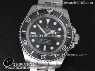 高仿劳力士Rolex-深潛Sea-Dweller系列 DEEPSEA 116660 超级鬼王 黑色陶瓷数字边框 黑色表盘 仿瑞士ETA2836机芯 超级1:1 Noob最佳版 RL0253