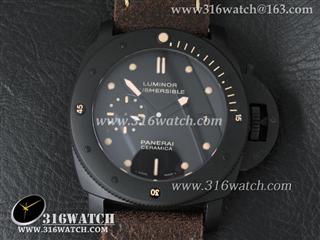 沛纳海 Panerai PAM508 P Luminor Submersible系列 ZF 1:1 DLC电镀316F不锈钢表壳P9000全自动机芯 高仿沛纳海手表 PM163