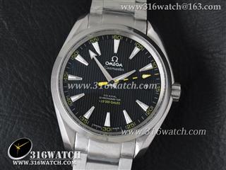 欧米茄Omage-Aqua Terra系列 150M 大黄蜂 1:1最佳版 不锈钢表盘 黑色表盘 精钢表带 A8500自动机械表 OMG0121