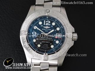 百年灵Breitling 超级海洋钢鱼潜水（SuperOcan SteelFish）系列 1：1 H最佳版本 不锈钢表壳黑色表盘 不锈钢表带 瑞士ETA2836自动机芯 高仿百年灵手表 BL0045