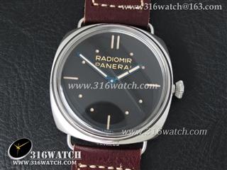 沛纳海 Panerai 2012年款限量珍藏款系列 PAM449 O 腕表 47mm 黑面盘 P.3000手动上链机芯 1:1终极版 深棕色牛皮表带 PM167