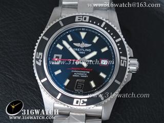 百年灵Breitling-超级海洋系列 44mm 1:1 Noob版 红色大秒针黑色表盘 瑞士ETA-2824机芯 BL0045