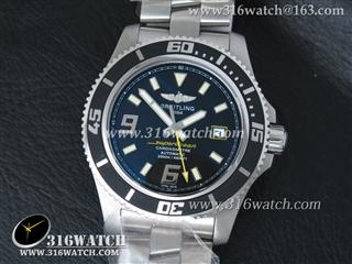 百年灵Breitling 超级海洋系列 44mm 1:1 Noob版 黄色大秒针 黑色表盘 瑞士ETA-2824机芯 BL0047