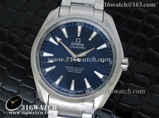 欧米茄Omage-Aqua Terra系列 150M 1:1 KW 最佳版蓝色表盘 精钢表带 A8500自动机械表 OMG0128