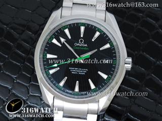 欧米茄Omage-Aqua Terra系列 150M 1:1 KW 最佳版黑面绿针表盘 精钢表带 A8500自动机械表OMG0129