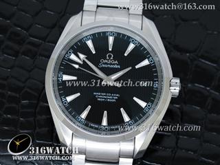 欧米茄Omage-Aqua Terra系列 150M 1:1 KW 最佳版 黑色表盘 精钢表带 A8500自动机械表 OMG0133